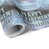 Aangepaste naam Tekstbericht Blauwe Pensioen Cadeaupapier (Rol Hoek)