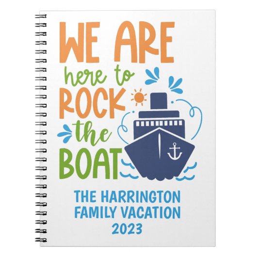 Aangepaste naam/tekstcruise notitieboek (Voorkant)