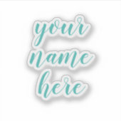 Aangepaste naam Tekstscript waterflesjes Sticker (Voorkant)