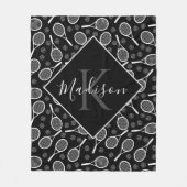 Aangepaste Naam Tennis Racket Fleece Deken (Voorkant)