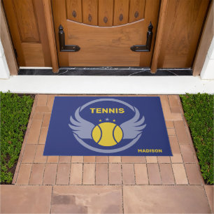 Aangepaste naam Tennisbal met vleugels Deurmat