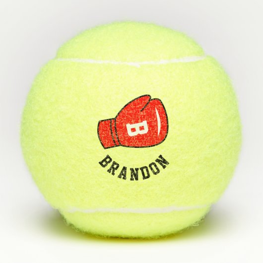 Aangepaste naam tennisballen met bokshandschoen lo (Voorkant)
