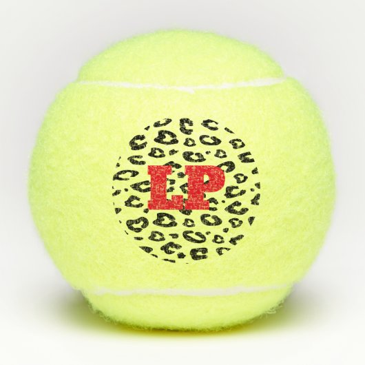 Aangepaste naam tennisballen met luipaard patroon (Voorkant)