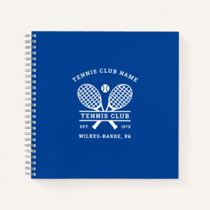 Aangepaste naam tennisclub en sportpictogrammen notitieboek