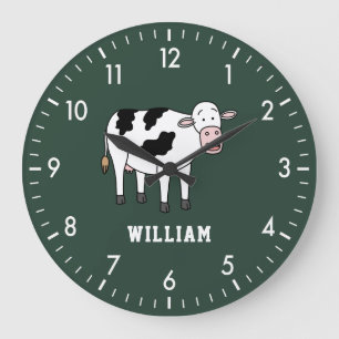 Aangepaste naam terug naar school met een lief koe grote klok