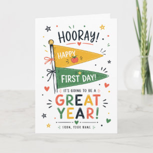 Aangepaste naam terug naar school Printbaar cadeau Kaart