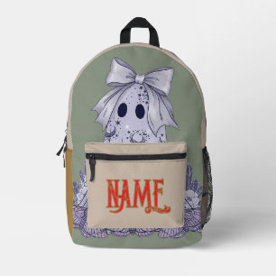 Aangepaste naam terug naar school Schattig spook Bedrukte Rugzak