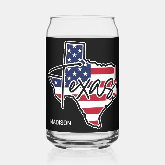 Aangepaste naam Texas Blikvorm Glas (Voorkant)