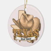 Aangepaste naam Texas Cowboy Keramisch Ornament (Links)
