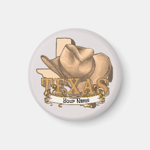 Aangepaste naam Texas Cowboy Magneet