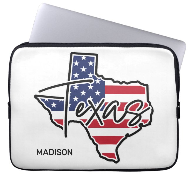 Aangepaste naam Texas Laptop Sleeve (Voorkant)