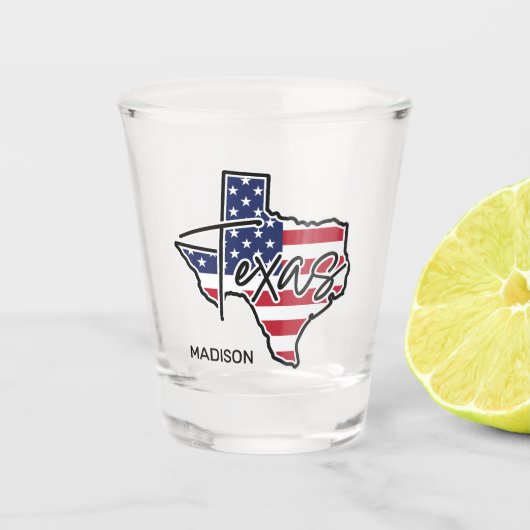 Aangepaste naam Texas Shot Glas (Voorkant)