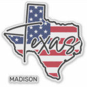 Aangepaste naam Texas Sticker (Voorkant)