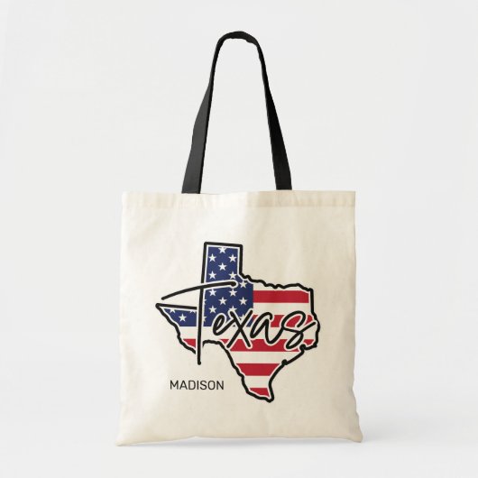 Aangepaste naam Texas Tote Bag (Voorkant)