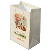 Aangepaste naam Thanksgiving Medium Cadeauzakje (Voorkant Gekanteld)