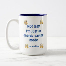 Aangepaste naam tiener niet luie energiebesparende tweekleurige koffiemok