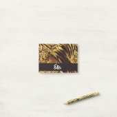 Aangepaste naam tijgerhuidafdruk post-it® notes (Op bureau)