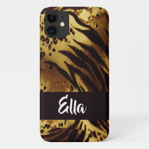 Aangepaste naam tijgervel afdrukken iPhone 11 hoesje
