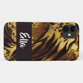 Aangepaste naam tijgervel afdrukken Case-Mate iPhone case (Achterkant (horizontaal))