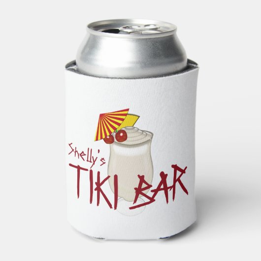 Aangepaste naam Tiki Bar Blikjeskoeler (Blikje Voorkant)