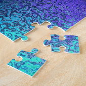 Aangepaste naam tinten blauw abstracte gradiënt legpuzzel (Zijkant)