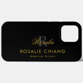 Aangepaste naam & titel met monogram Case-Mate iPhone case (Achterkant (horizontaal))