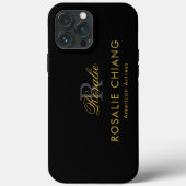 Aangepaste naam & titel met monogram Case-Mate iPhone case (Achterkant)
