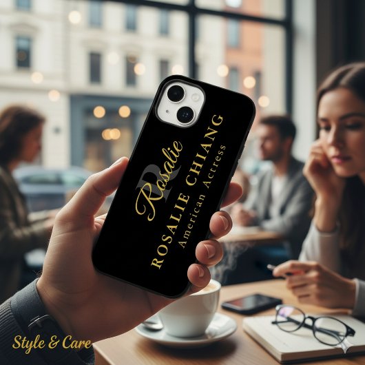 Aangepaste naam & titel met monogram Case-Mate iPhone case