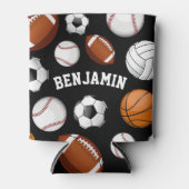 Aangepaste naam toegewezen Sportspeler (zwart) Blikjeskoeler (Voorkant)