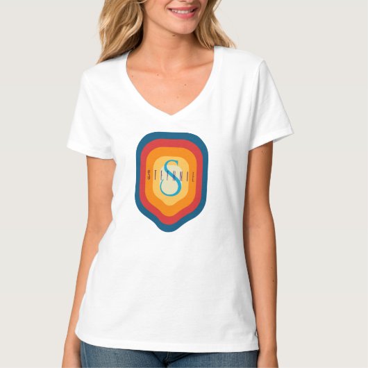 Aangepaste naam toevoegen Monogrammed Initiaal gep T-shirt (Voorkant)