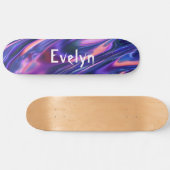 Aangepaste Naam toevoegen Paarse Abstracte Cyberpu Skateboard (Horizontaal)
