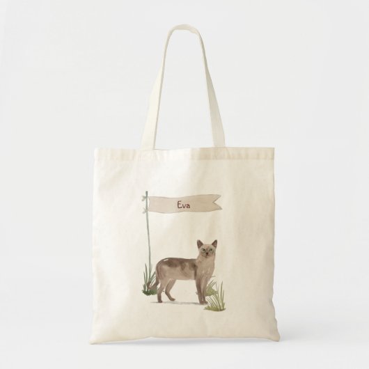 Aangepaste naam Tonkinese Cat Pet Tote Bag (Voorkant)