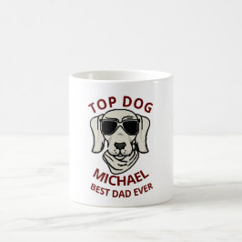 Aangepaste naam Top Dog Dad Vaderdag Coffee Koffiemok