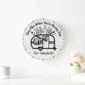 Aangepaste naam trailer Camping Rving Typografie Grote Klok (Huis)