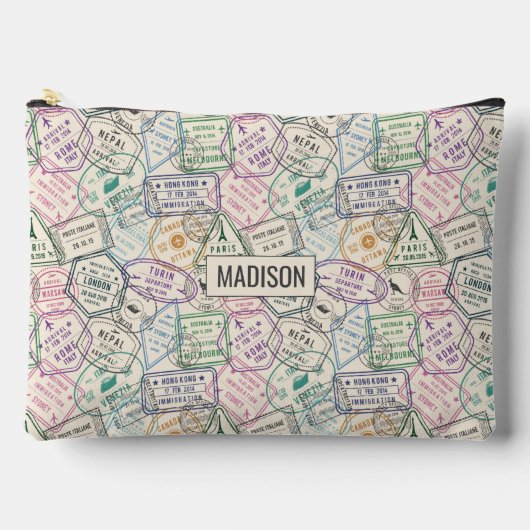 Aangepaste naam Travel Stamps Patroon Etui (Voorkant)
