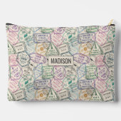 Aangepaste naam Travel Stamps Patroon Etui (Achterkant)