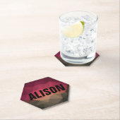 Aangepaste naam trendy ombre geometric kartonnen onderzetters (Insitu)