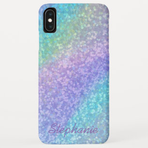 Aangepaste naam Trendy Rainbow Glitter Apple iPhone XS Max Hoesje