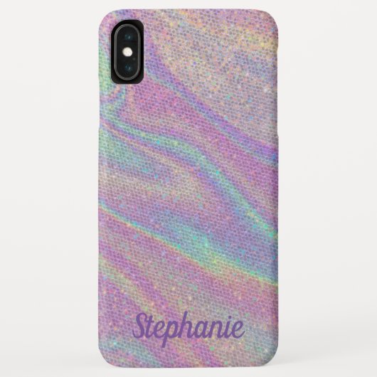 Aangepaste naam Trendy Rainbow Glitter Textiel App Case-Mate iPhone Case (Achterkant)