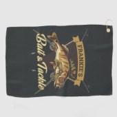 Aangepaste NAAM Trophy Vist Angler Bait Tackshop Golfhanddoek (Horizontaal)