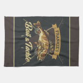 Aangepaste NAAM Trophy Vist Angler Bait Tackshop Theedoek (Horizontaal)