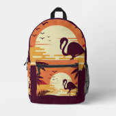 Aangepaste naam Tropical Beach Flamingo Bedrukte Rugzak (Voorkant)