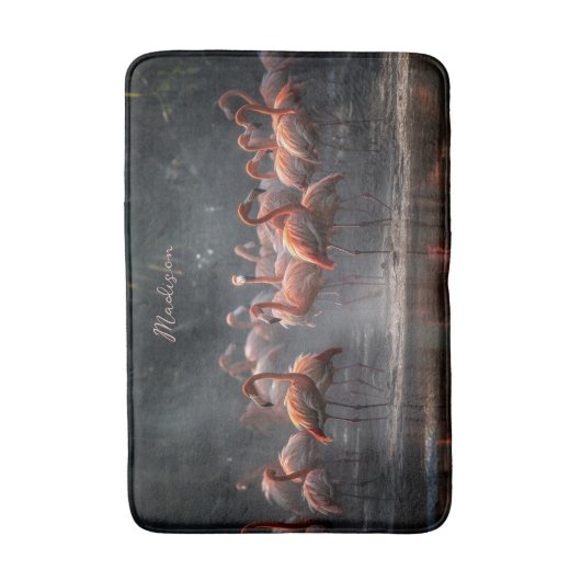 Aangepaste naam Tropical Flamingos Badmat (Voorkant Verticaal)