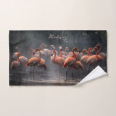 Aangepaste naam Tropical Flamingos Handdoek (Handdoek)