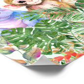 Aangepaste naam Tropical Oerwoud Animals Poster (Hoek)