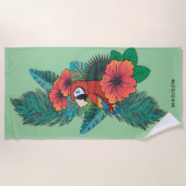 Aangepaste naam Tropical Parrot Strandlaken (Voorkant)