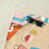 Aangepaste naam Tropical Vibes Summer Beach Strandlaken (In situ)