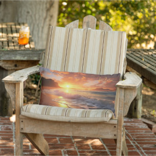 Aangepaste naam tropische strand Sunset Buitenkussen