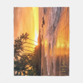 Aangepaste naam tropische strand Sunset Fleece Deken (Voorkant)