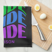 Aangepaste naam trots theedoek (Quarter Fold)